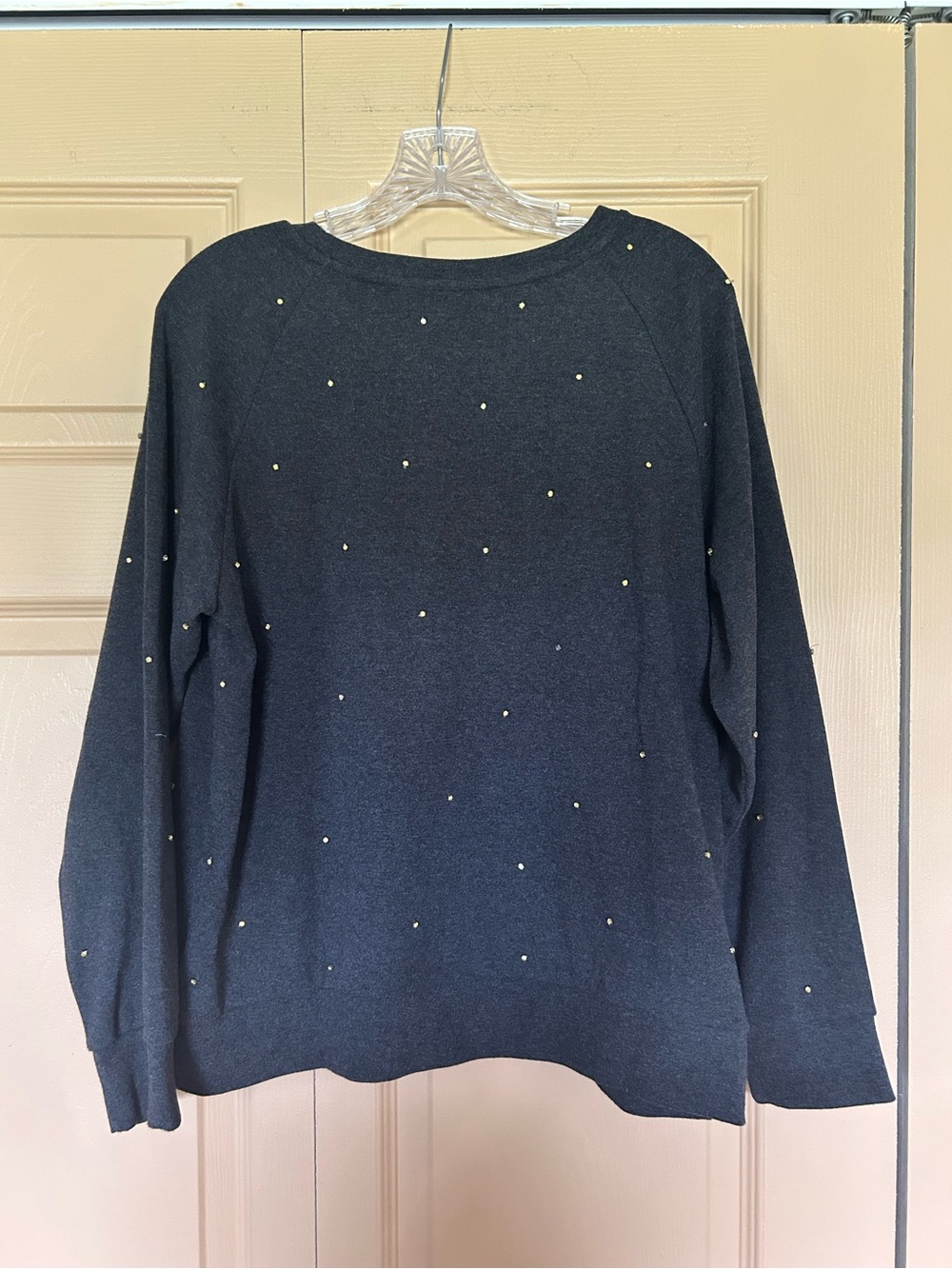 Zara Black Crewneck Sweater with Golden Stud Embellishments